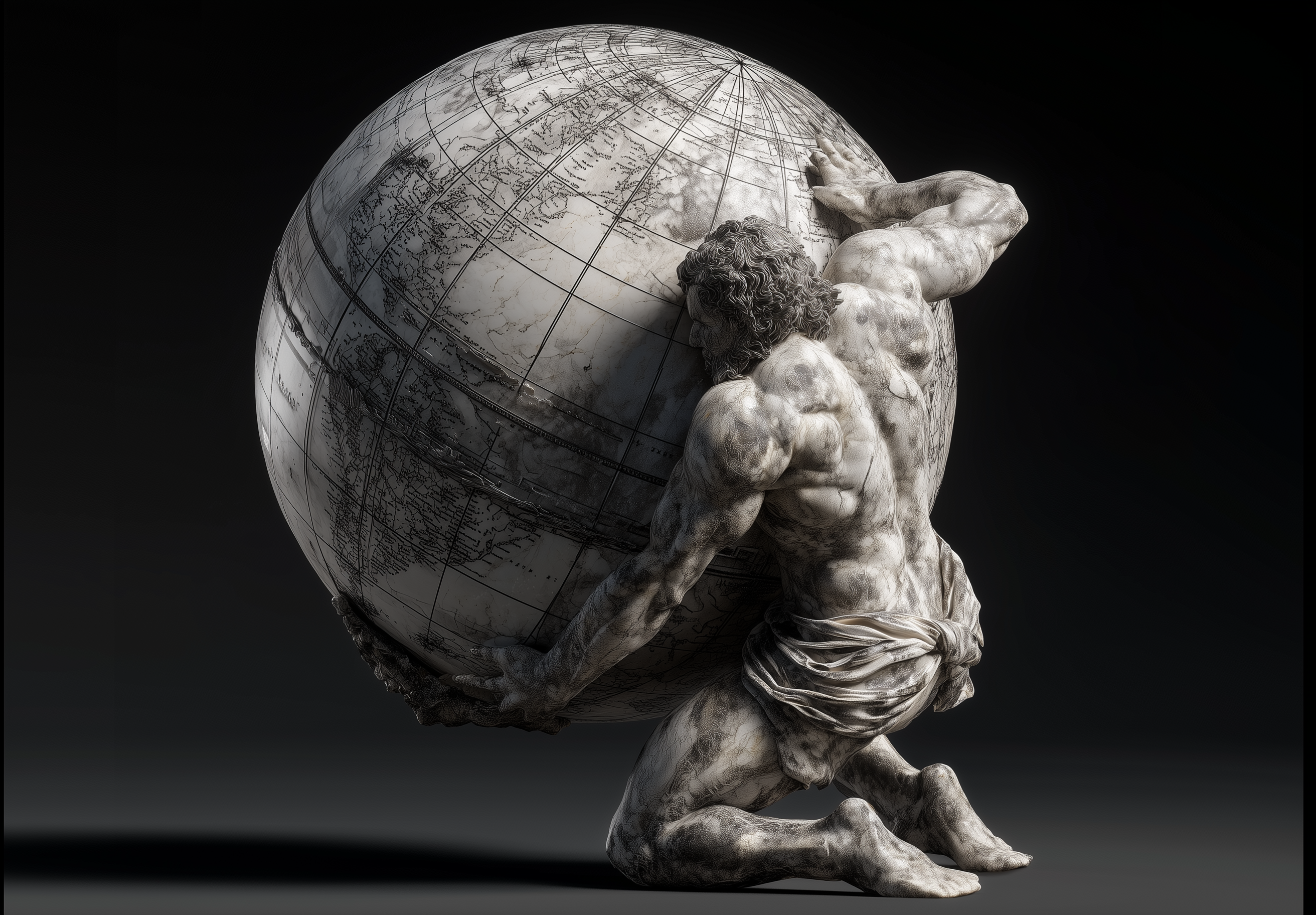 Estátua do Titã Atlas carregando o mundo!